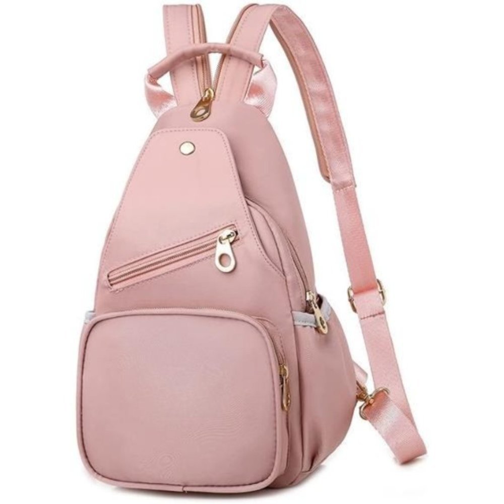 Small Sling Backpack, Multi-Functional Pink